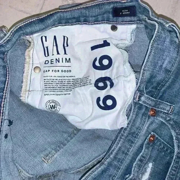 GAP denim folded distressed jean short size 10/30 - Picture 6 of 7